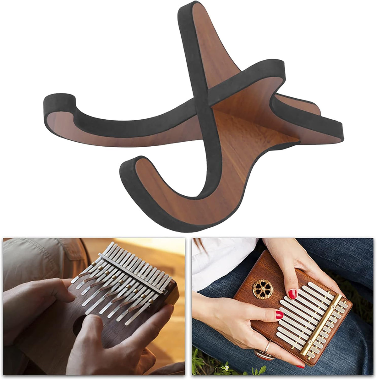Kalimba Soporte de madera ajustable para piano de pulgar, ukelele,...