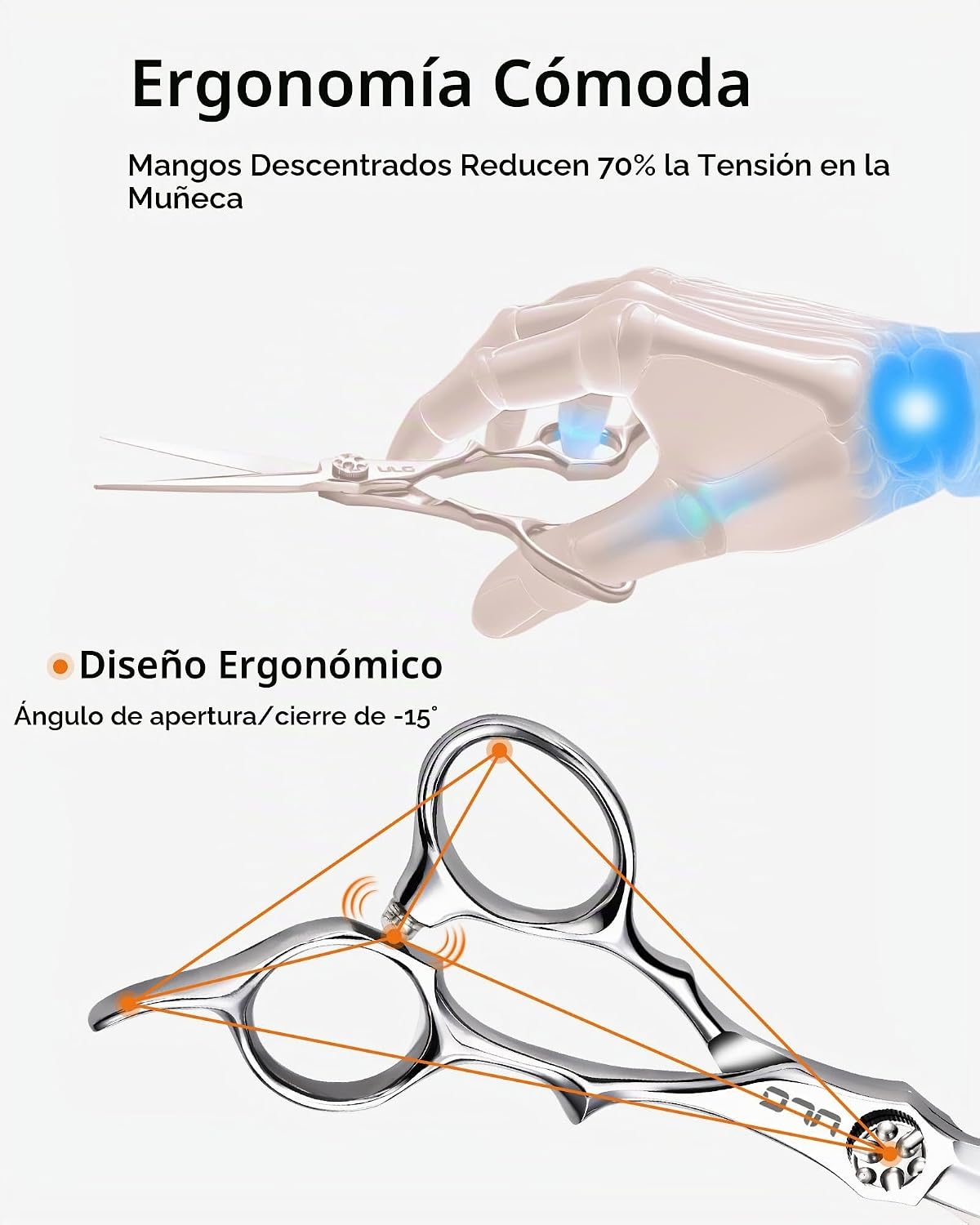 ULG Tijeras profesionales del corte del pelo 6.7" tijeras de pe...