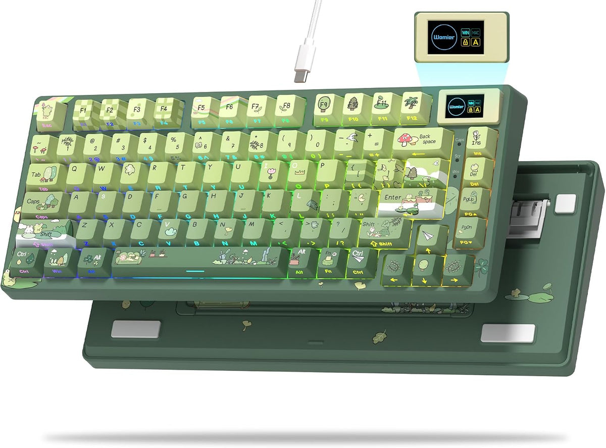Womier Teclado SK80 el 75% con el teclado mecánico de la exhibición...