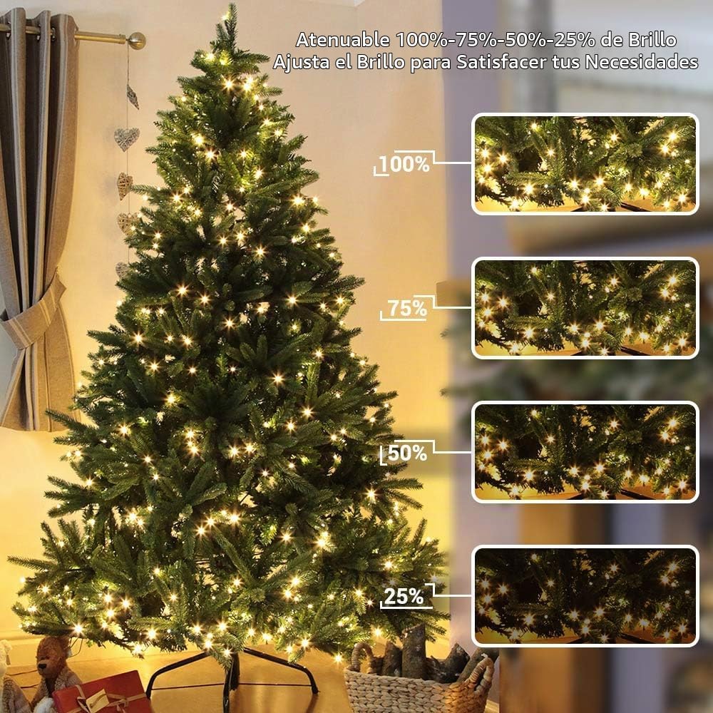 Luces de árbol de Navidad para exteriores Brizled, cadena de luces...