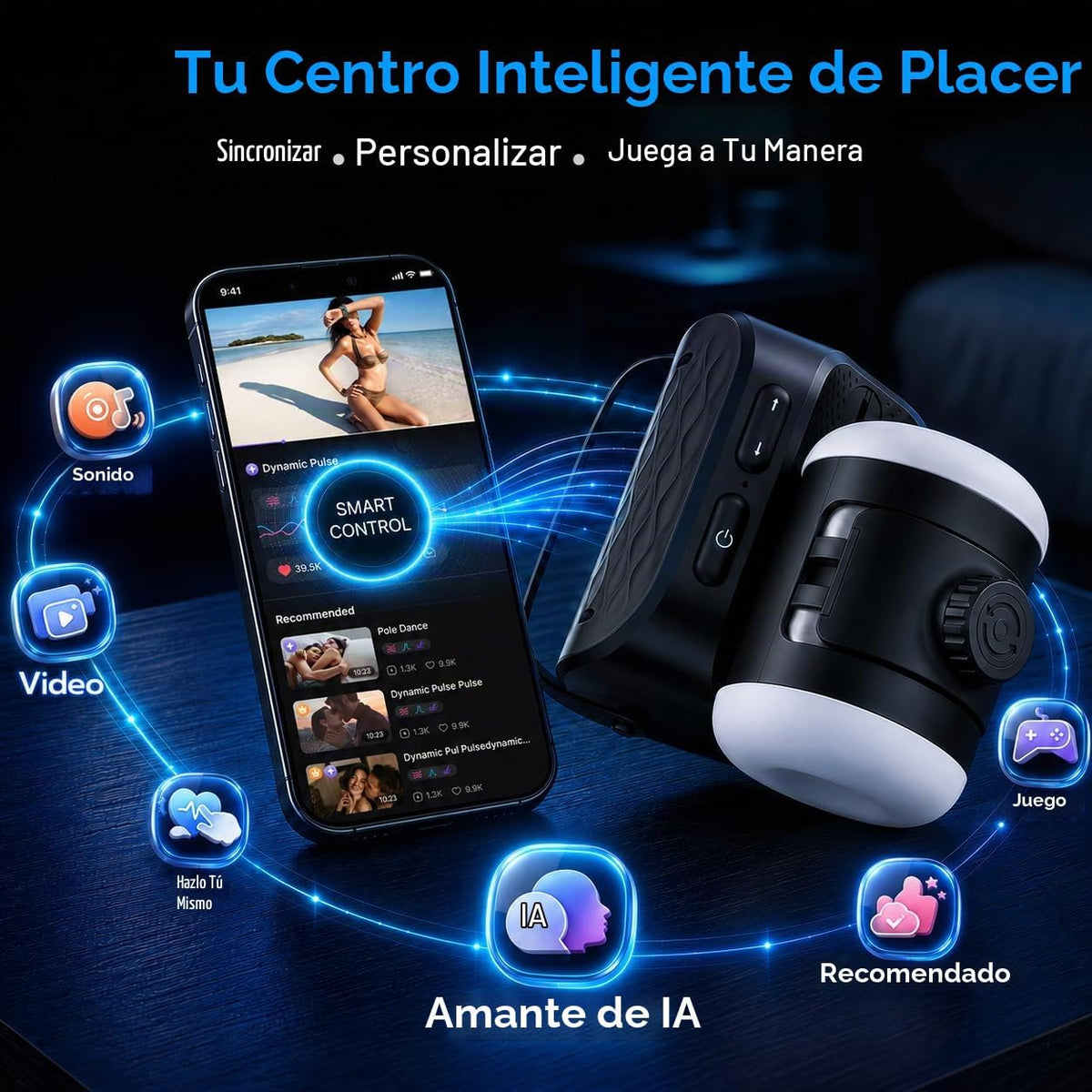 EINSEO Compacto Masturbador Masculino Coño de Bolsillo, AI Sync Jug...