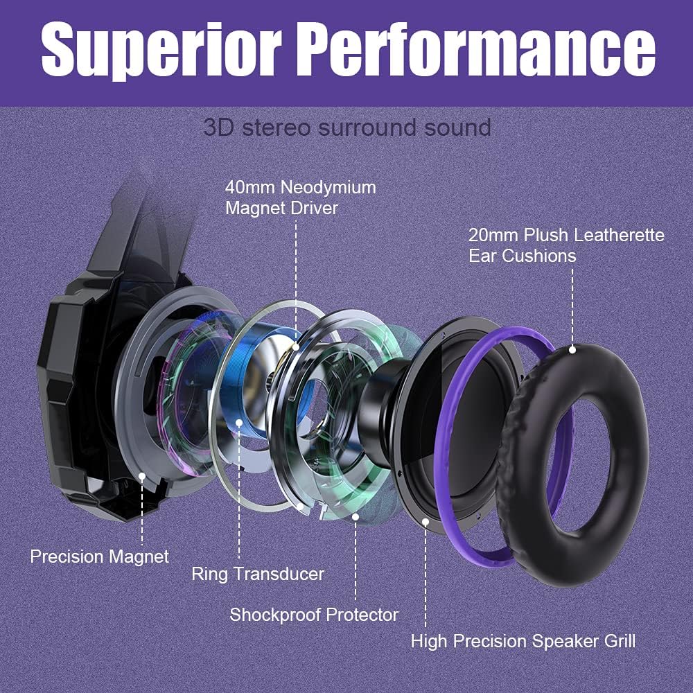 BENGOO G9000 Auriculares estéreo para juegos para PS5, PS4, PC, con...