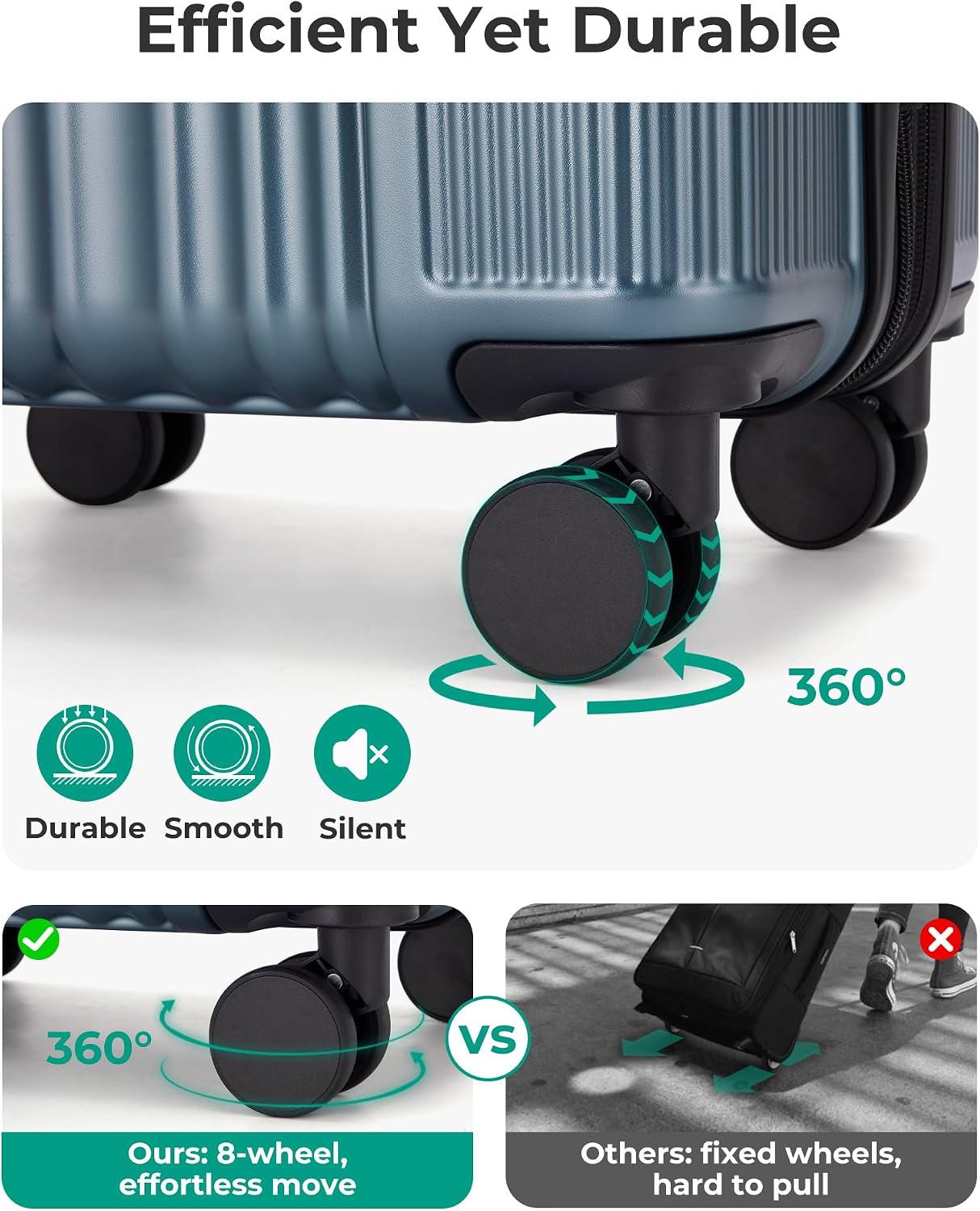 BAGSMART - Maleta de mano 22 x 14 x 9 aprobada por aerolínea, malet...