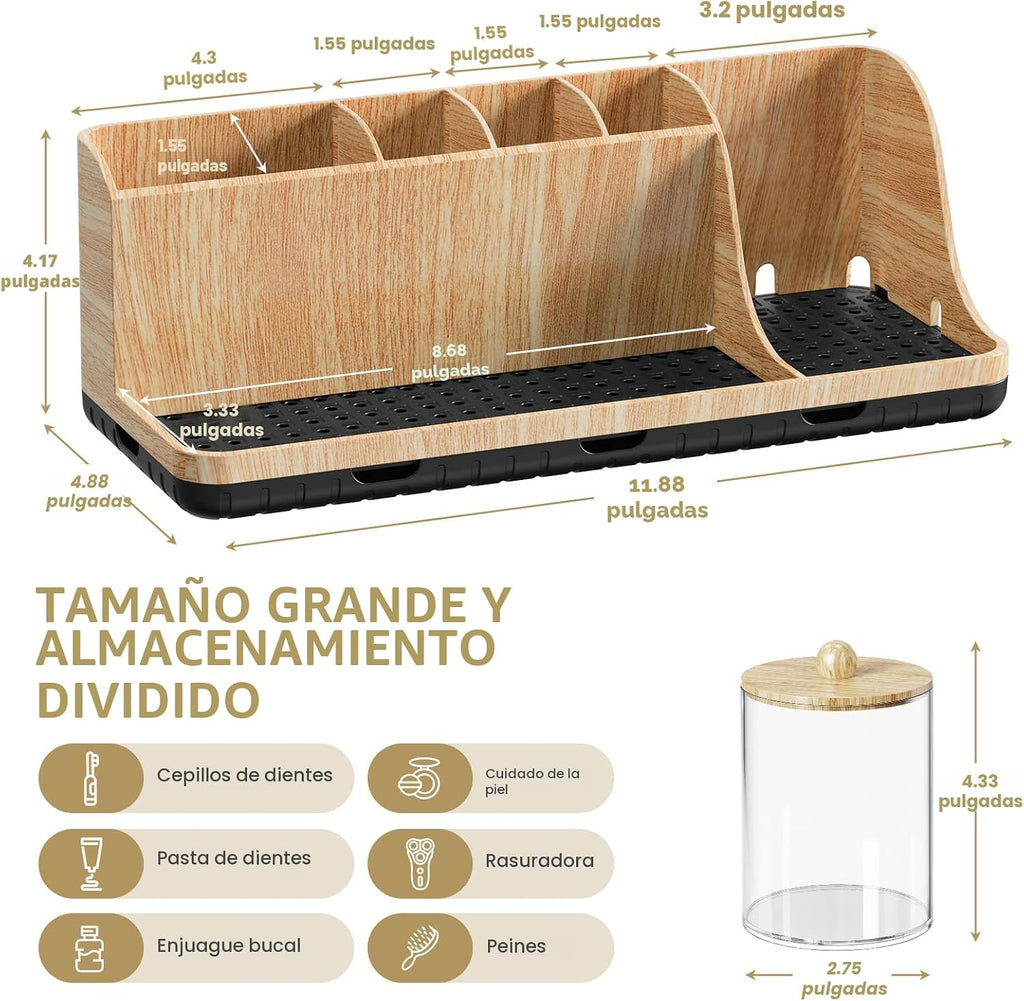 Juego de soporte para cepillos de dientes para baños con 3 soportes...