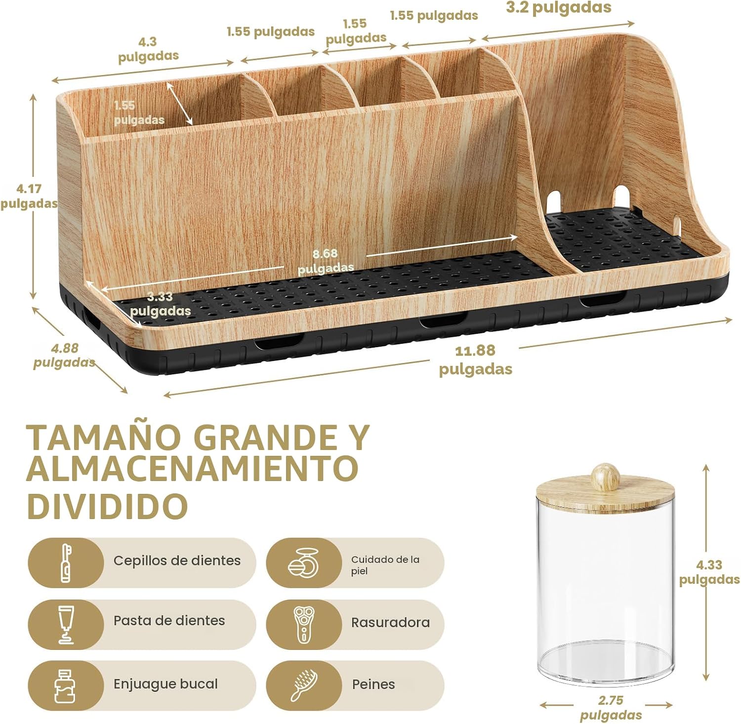 Juego de soporte para cepillos de dientes para baños con 3 soportes...