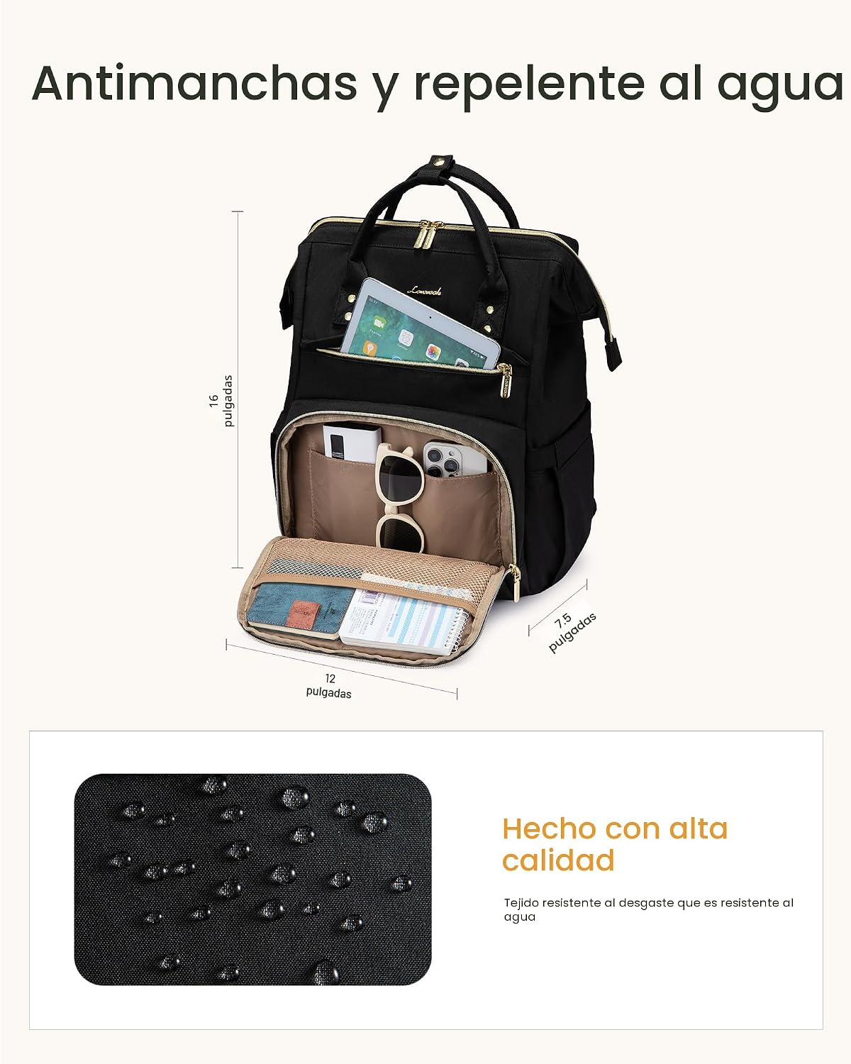 LOVEVOOK - Mochila de computadora portátil para mujer con bolsillo...