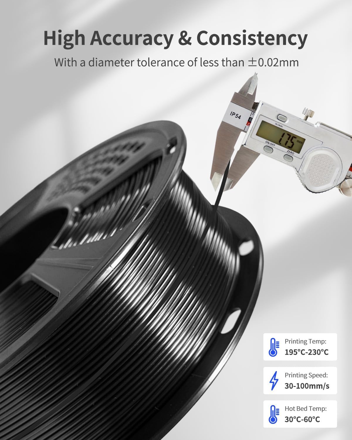 XZN - Filamento de seda PLA 1.75mm, filamento metálico brillante ne...