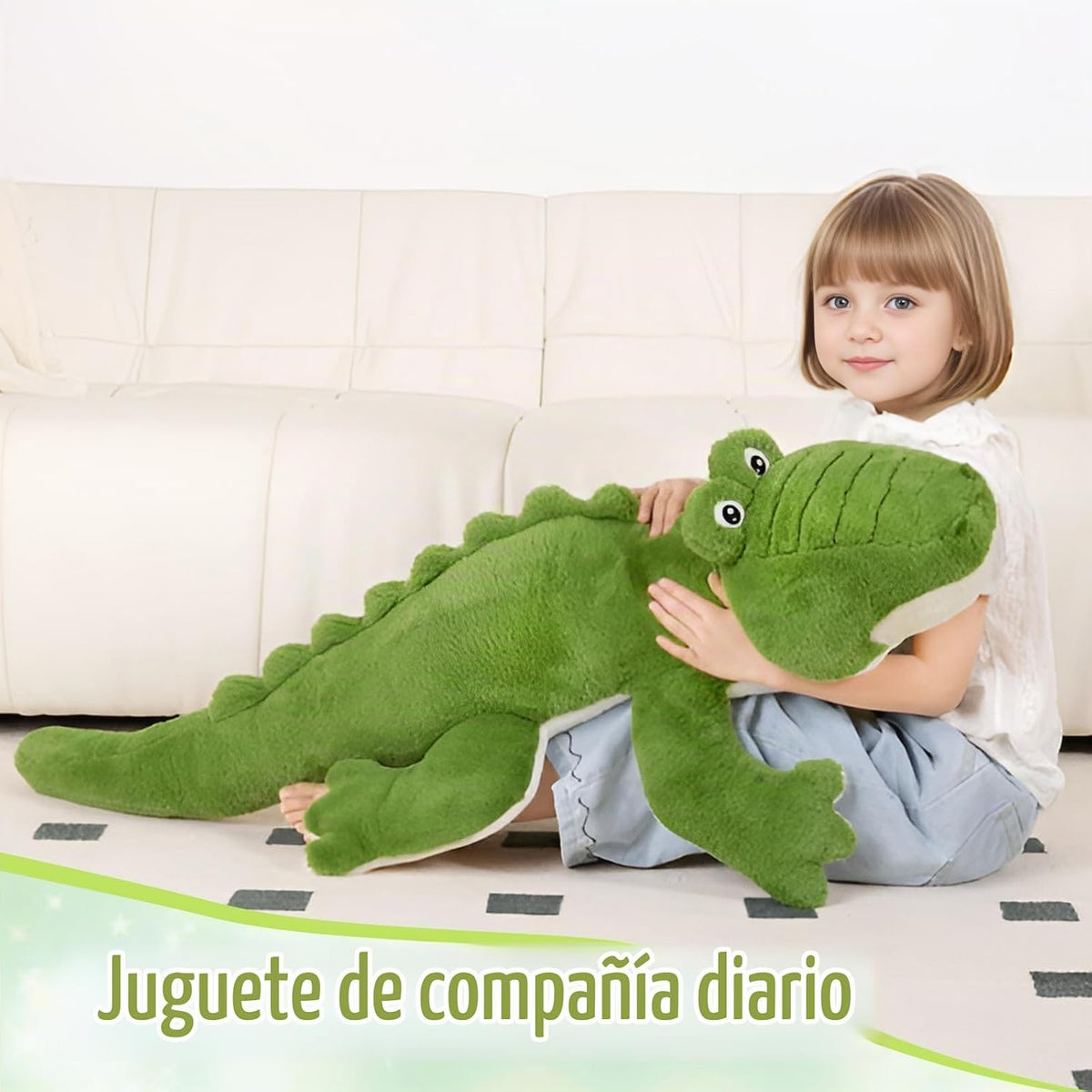 FFxiong Almohada de cuerpo largo de cocodrilo grande verde de 48 pu...