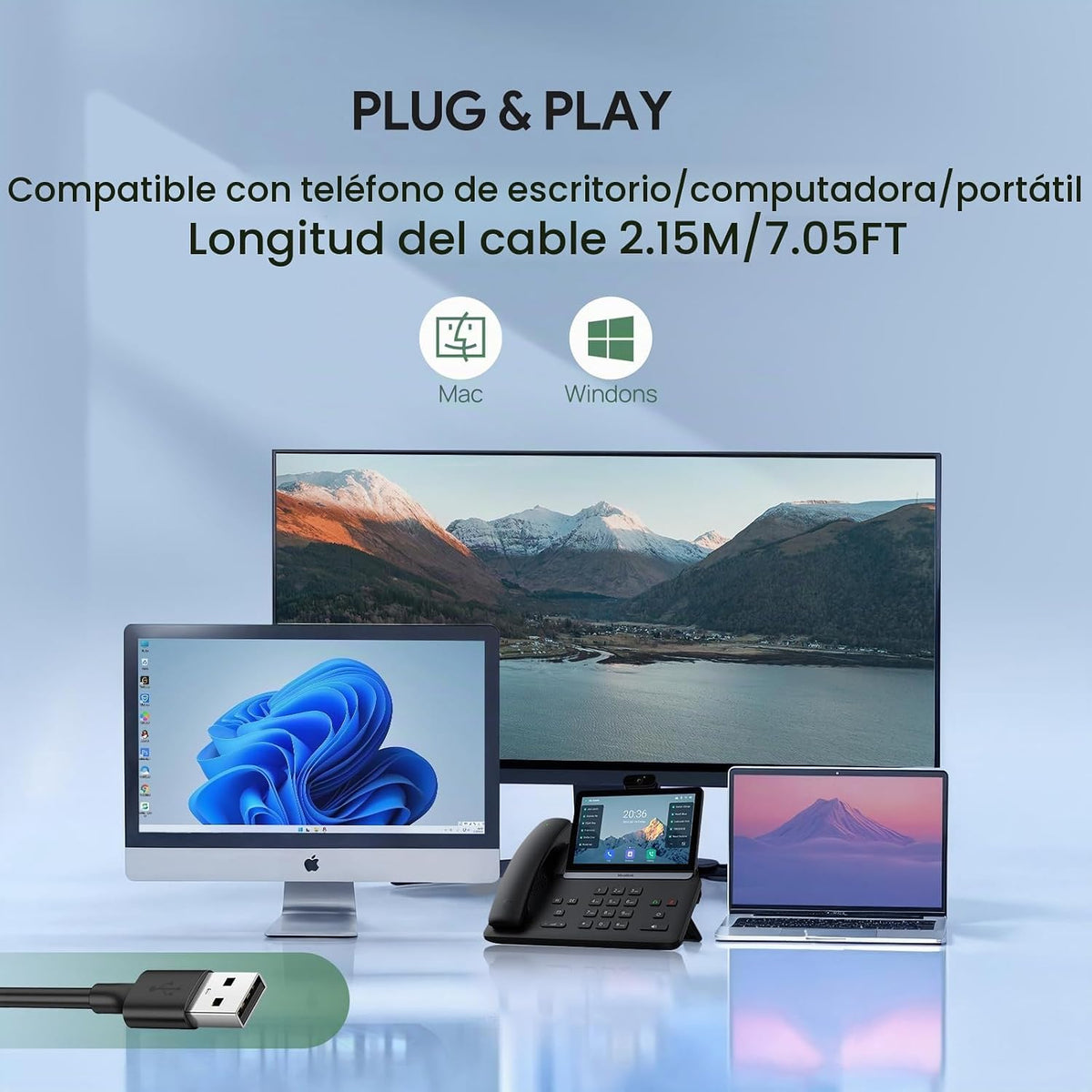 Yealink Auriculares con cable UH42 USB-C\/A,Micrófono con cancelaci...