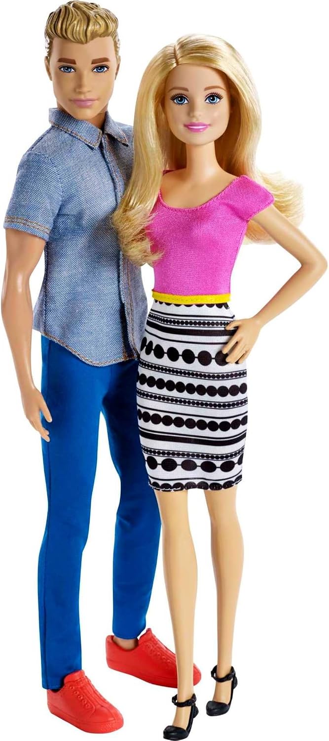 Paquete de 2 muñecos Barbie y Ken | Con cabello rubio y ropa colori...