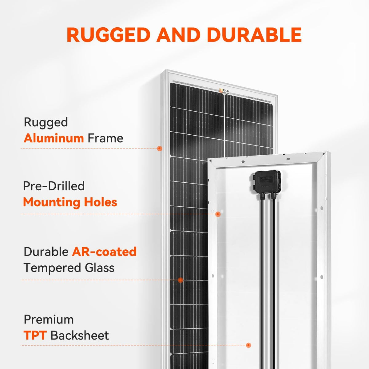 RICH SOLAR MEGA 100 Slim - Paquete de 2 paneles solares monocristal...