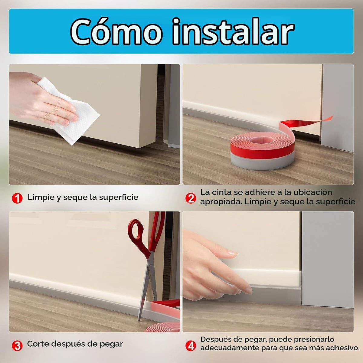 Pluden Burlete de silicona de 1 pulgada x 36 pies, sello autoadhesi...