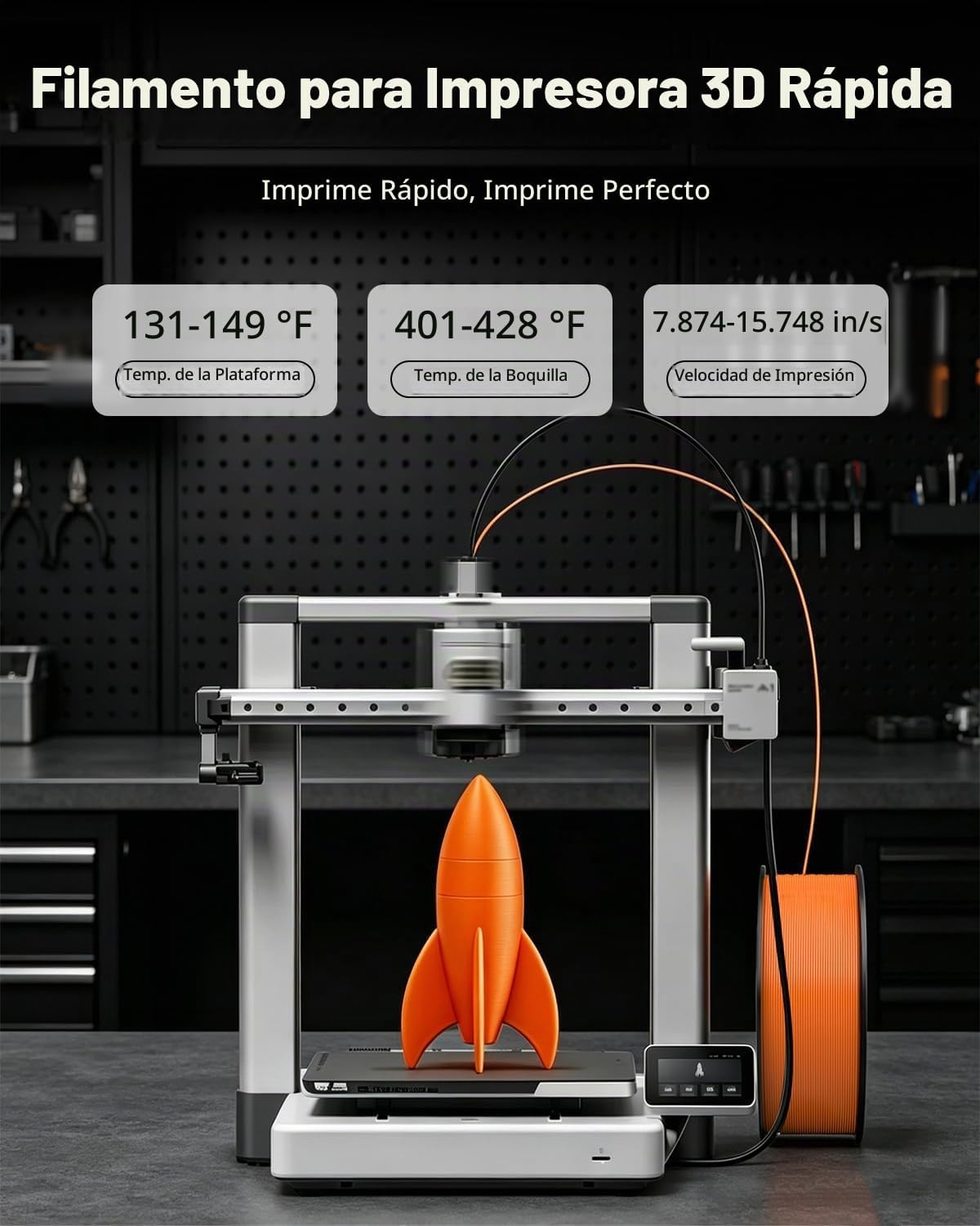 UJOY3D Paquete de filamento Hyper PLA+ de 8.8 lbs de 0.07 in, PLA+...