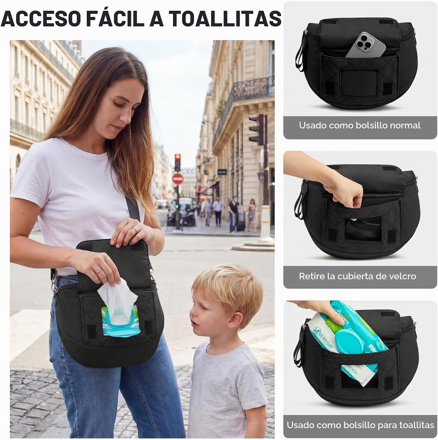 G4Free Pequeña bolsa de pañales con cambiador portátil, de nailon,...