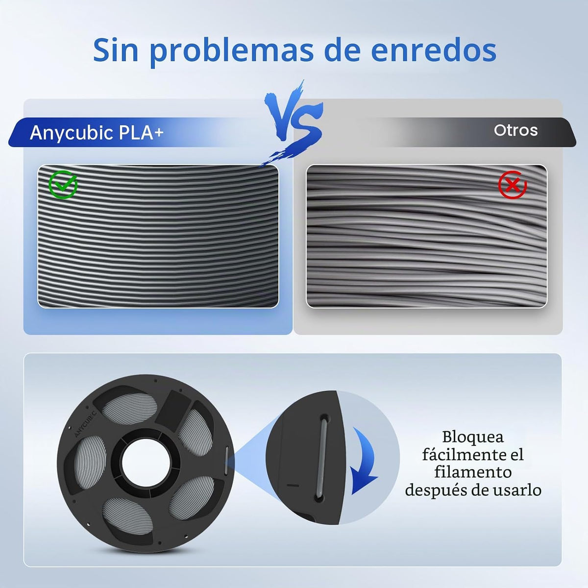 ANYCUBIC PLA+ - Filamento para impresora 3D de 0.07 in, 2.2 lbs | P...