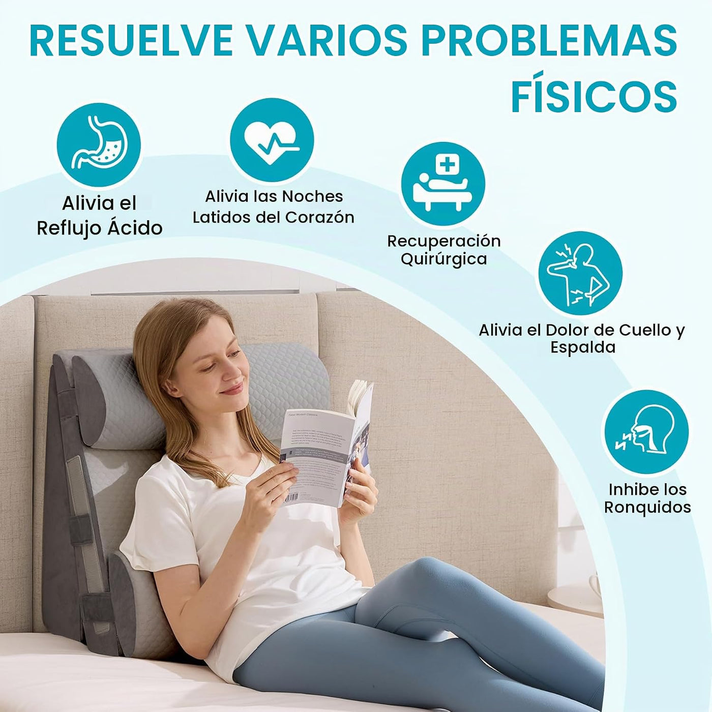 WGAKCED Juego de 4 almohadas de cuña para después de la cirugía, al...