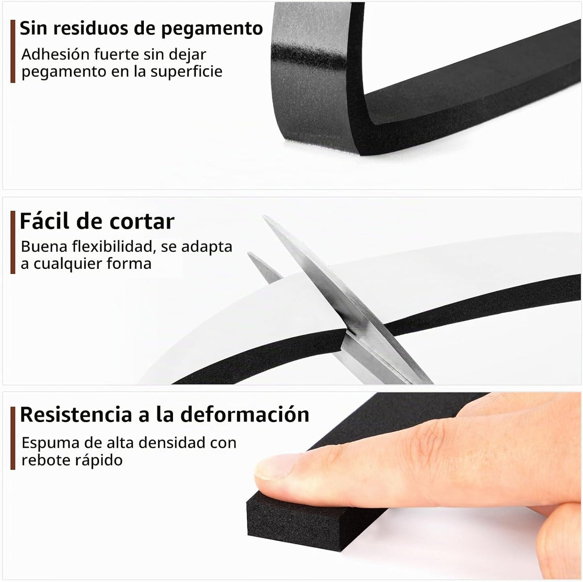 Yotache 2 rollos de cinta aislante de espuma de 1 pulgada x 3\/8 pu...