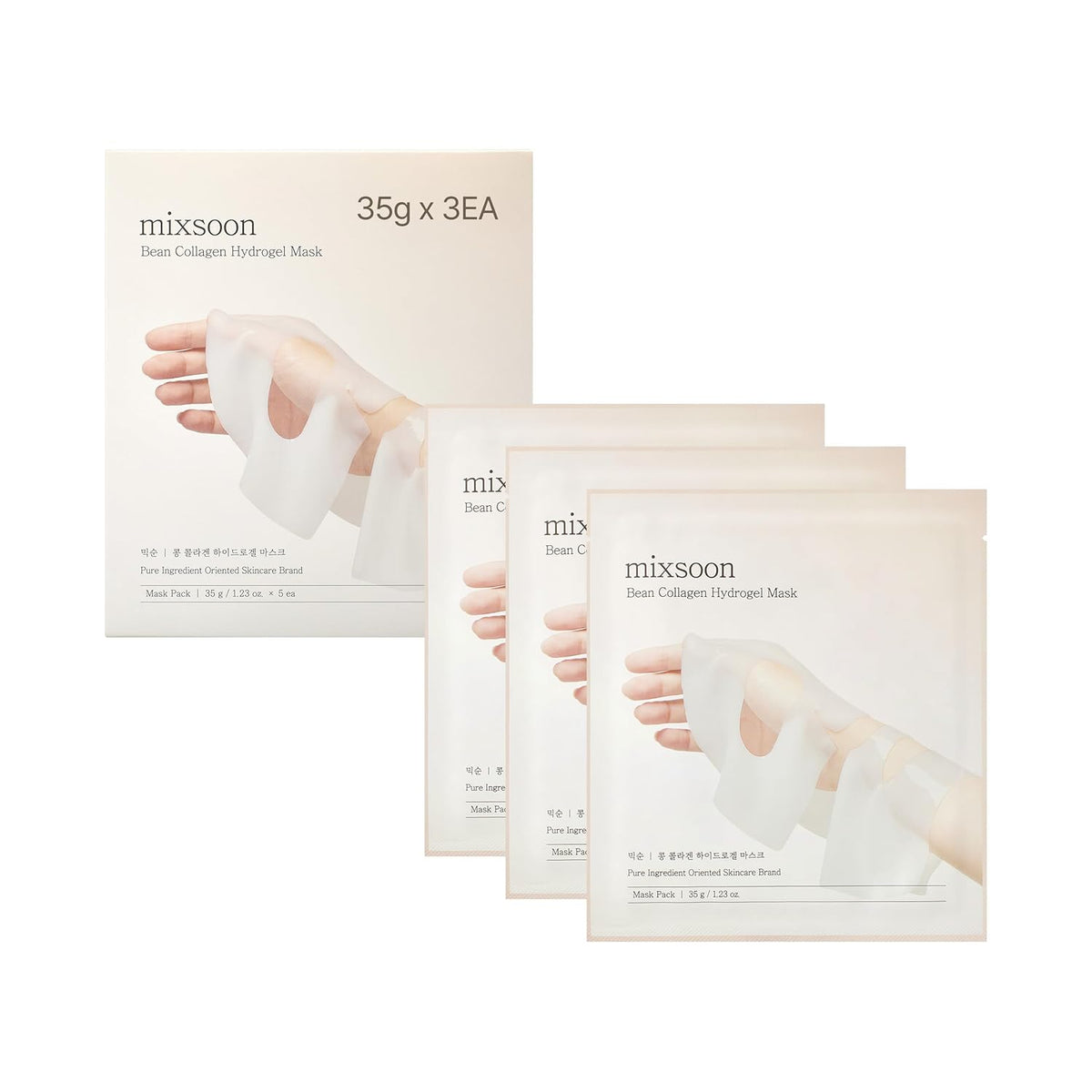 mixsoon Máscara facial de hidrogel de colágeno, hidratación, todo e...