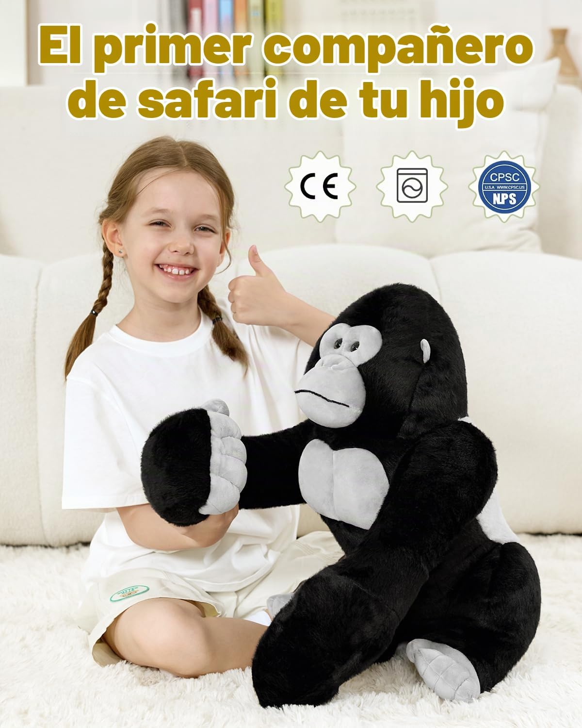 MaoGoLan Big Gorilla - Animal de peluche gigante de 23.6 pulgadas,...