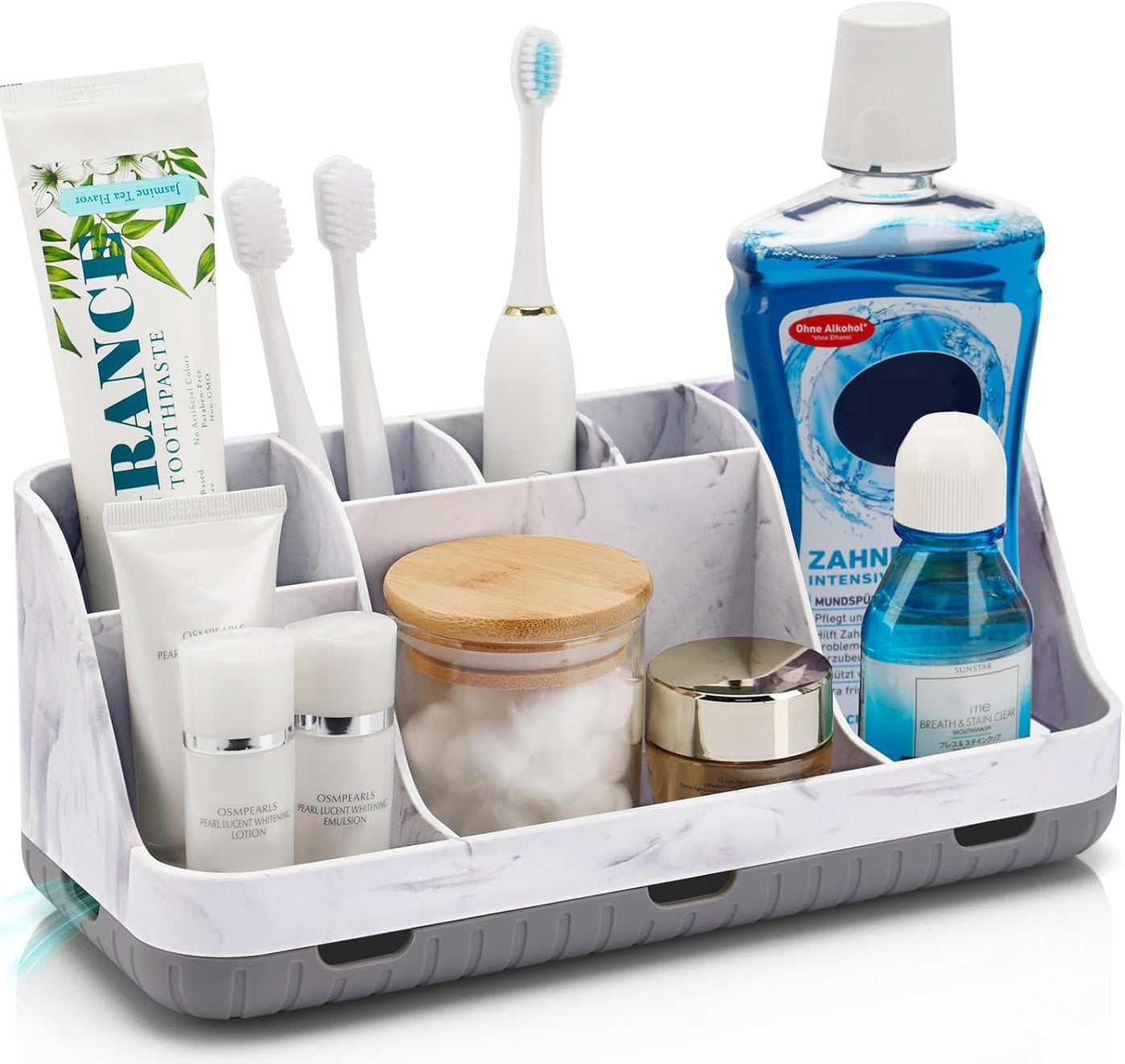 GFWARE Organizador de Encimera de Baño de Mármol - Soporte Desmonta...