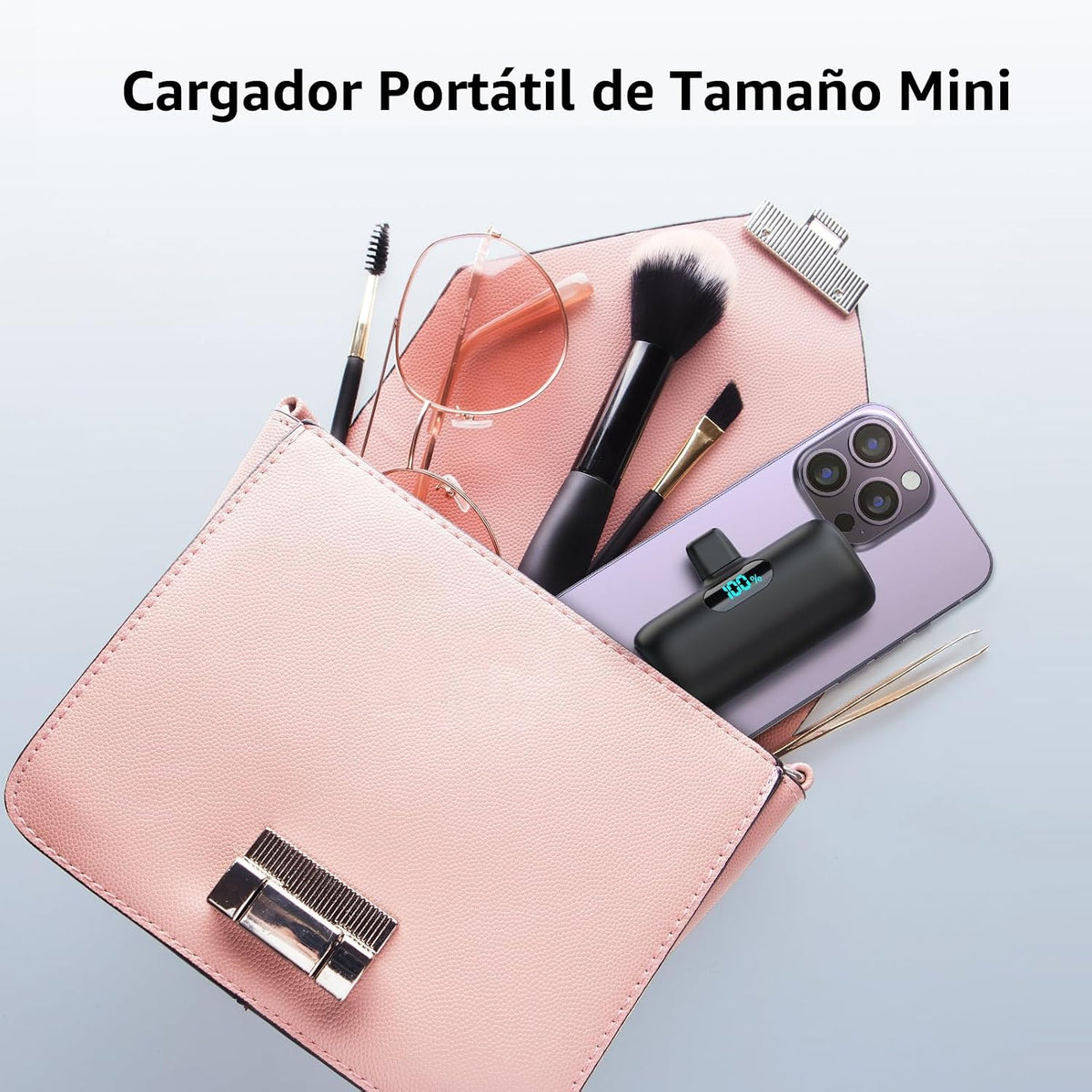Mini cargador portátil USB C, batería mejorada de carga rápida PD d...