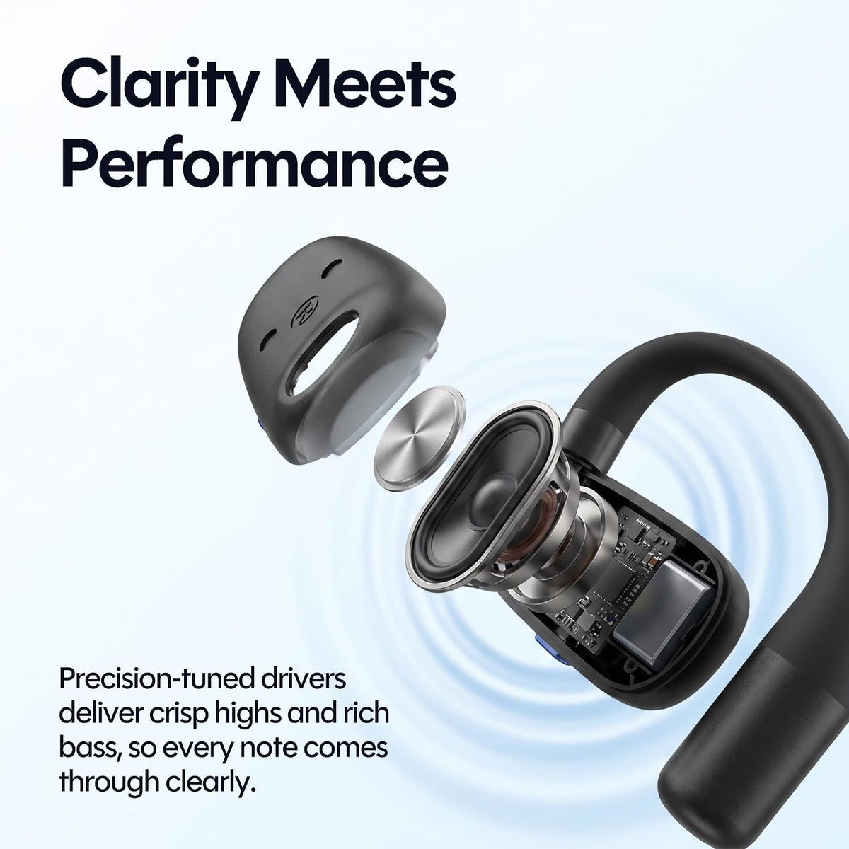 Raycon Everyday - Auriculares de oreja abierta, micrófono dual, 40H...