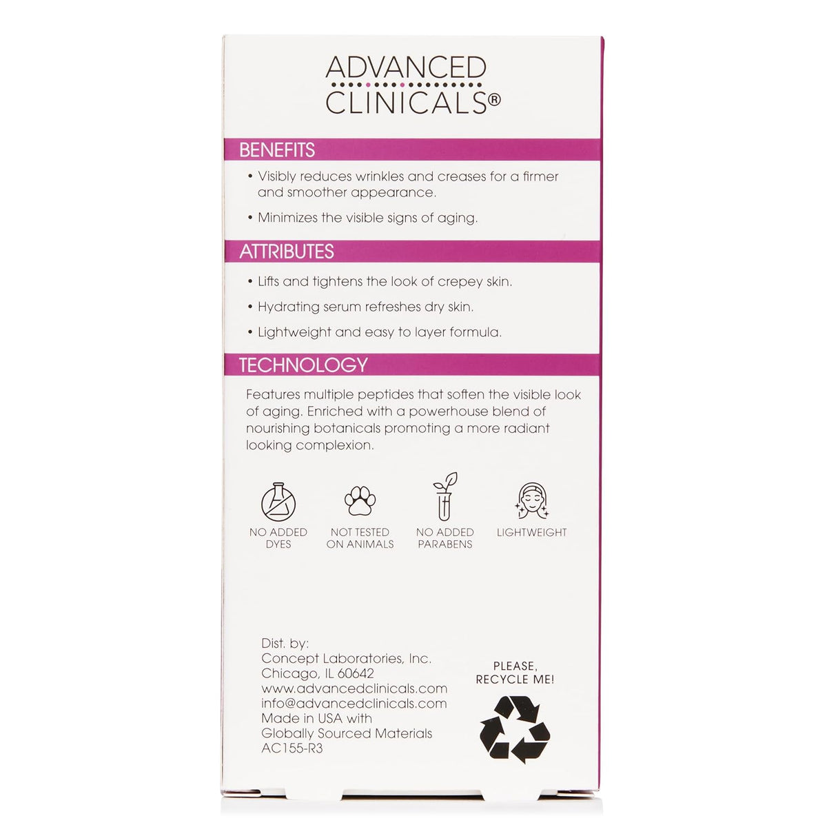Advanced Clinicals Suero multipéptido para la cara | Suero facial d...