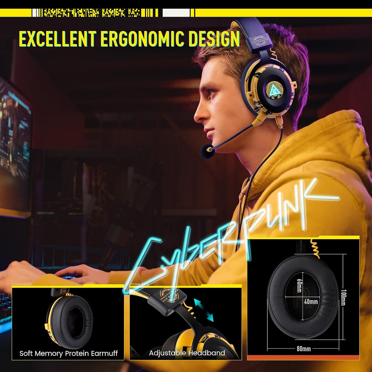 EKSA Auriculares USB para juegos para PC - Auriculares para computa...