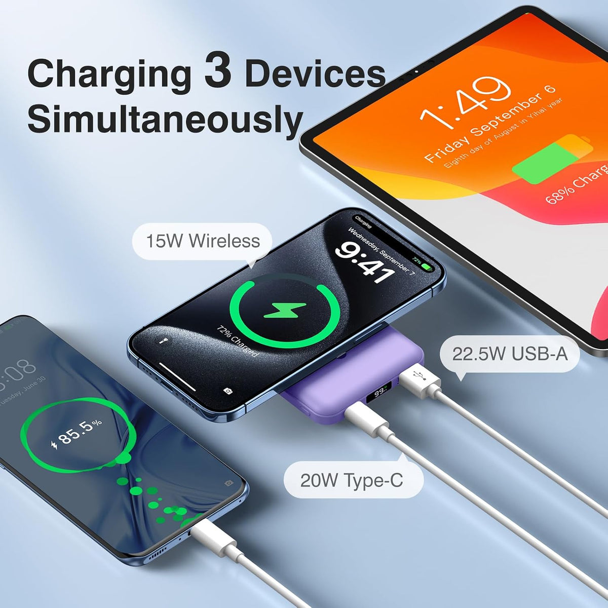 AOGUERBE - Cargador portátil MagSafe, cargador magnético de 10000 m...