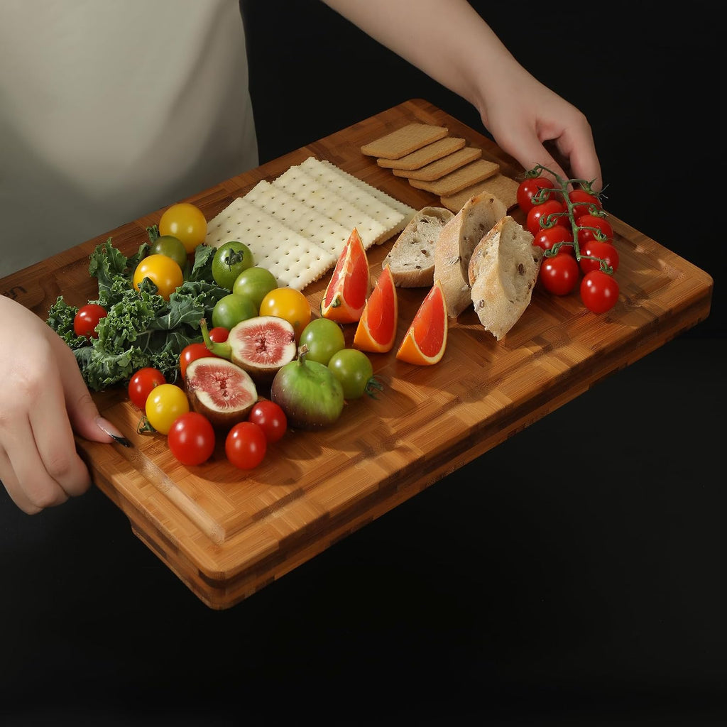 Juego de 3 tablas de cortar de bambú para cocina, madera | Grano fi...