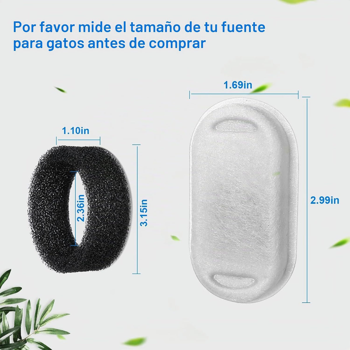 NautyPaws Filtros de fuente de agua para gatos, paquete de 8 filtro...