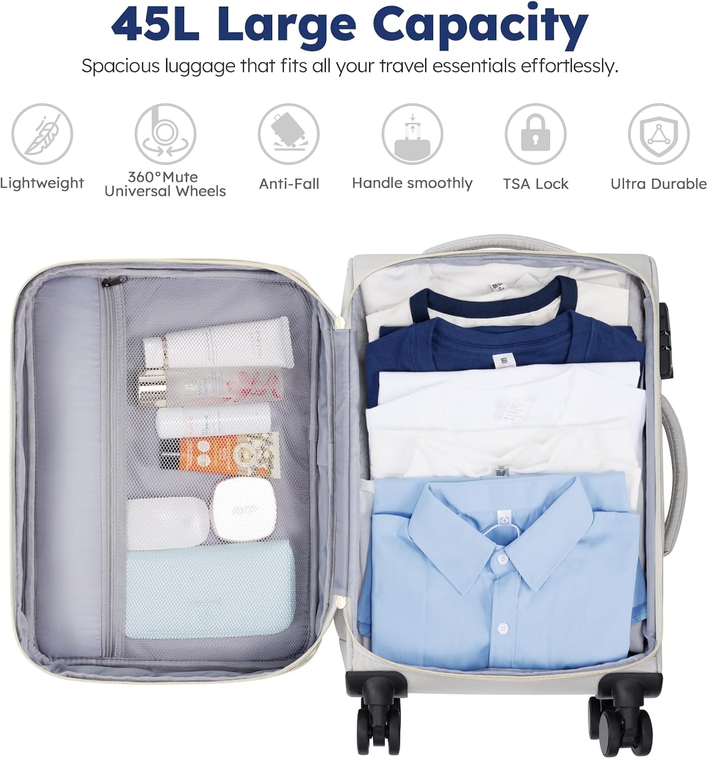 Softside - Maleta de mano expandible con apertura superior de 20 pu...