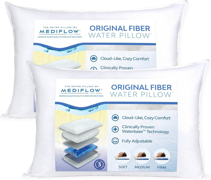 Almohada de agua de fibra Mediflow - Ajustable para el alivio del d...