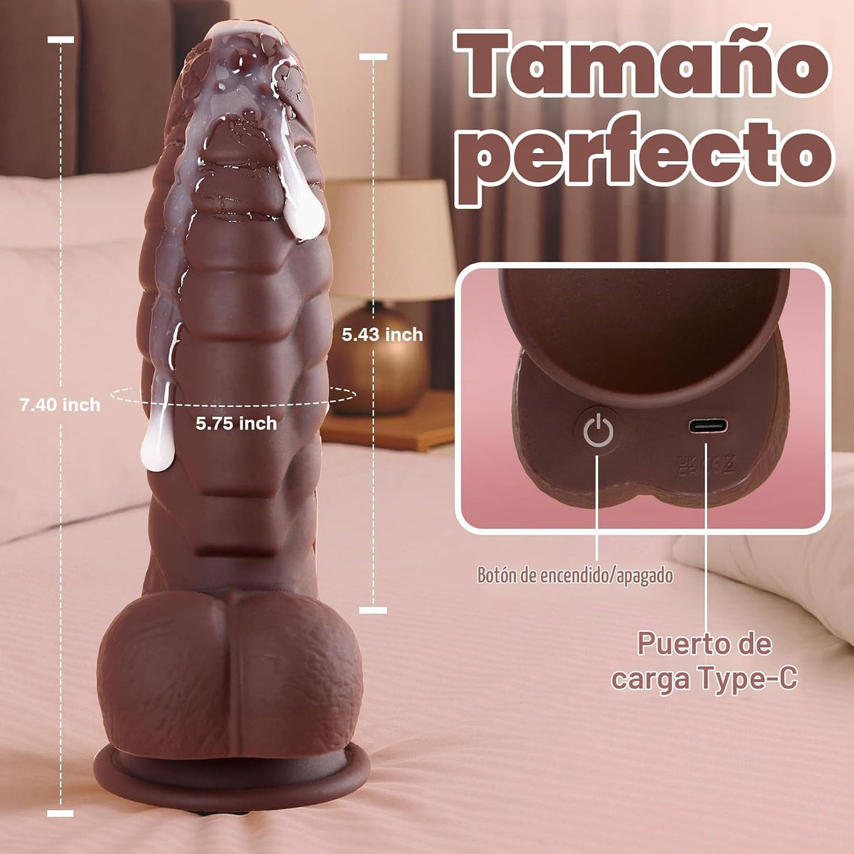 Juguetes sexuales Vibrador realista de silicona suave con ventosa f...