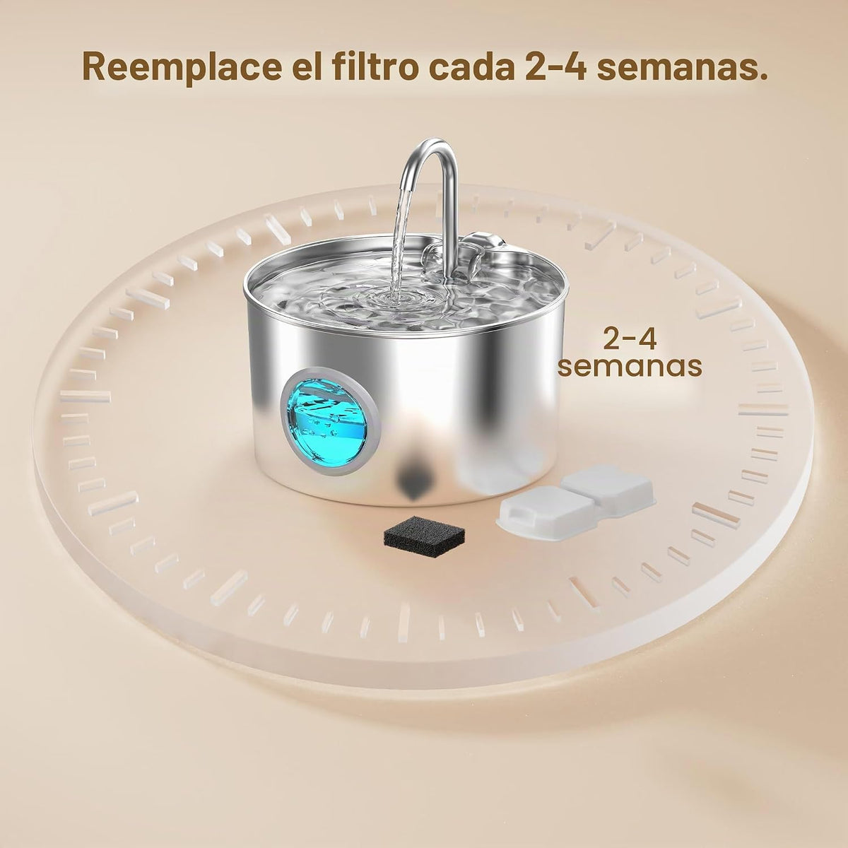 GIOTOHUN Filtros para fuente de agua para gatos: filtro de 40 fuent...