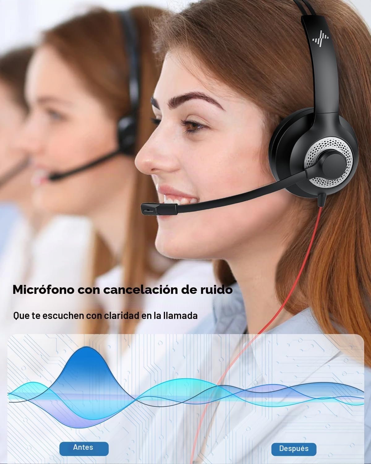 JIAMQISHI - Auriculares USB de una sola oreja con micrófono para PC...