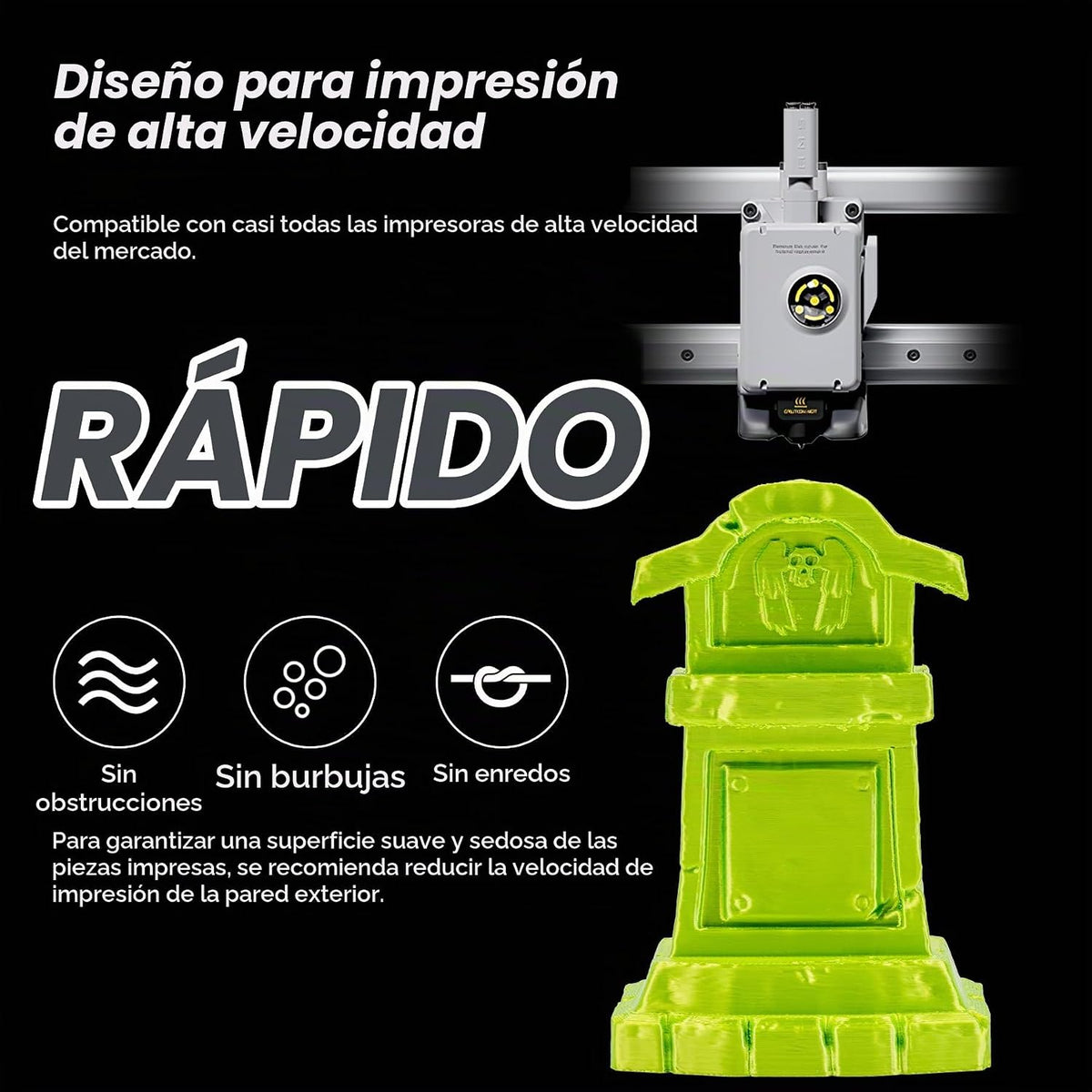 AMOLEN Filamento de ácido poliláctico (PLA) para impresora 3D, fila...