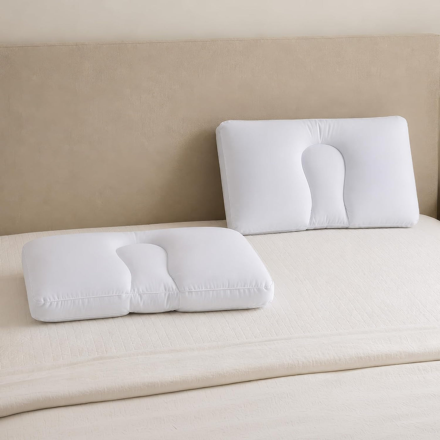 Bluestone Almohadas de cuello de microcuentas para dormir, color bl...