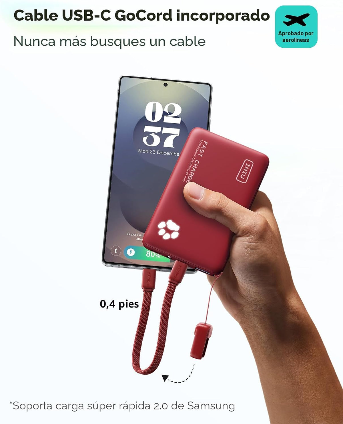 INIU 10000mAh 45W cargador portátil de carga rápida, banco de energ...