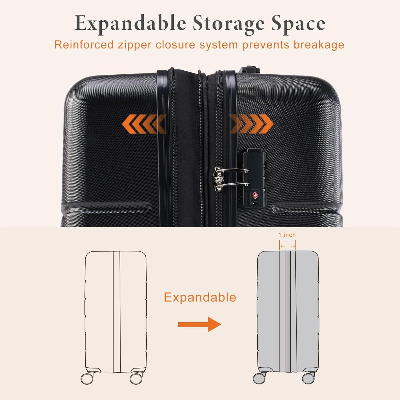 Sweetcrispy Equipaje, Maleta de ABS de Carcasa Dura con Ruedas Gira...