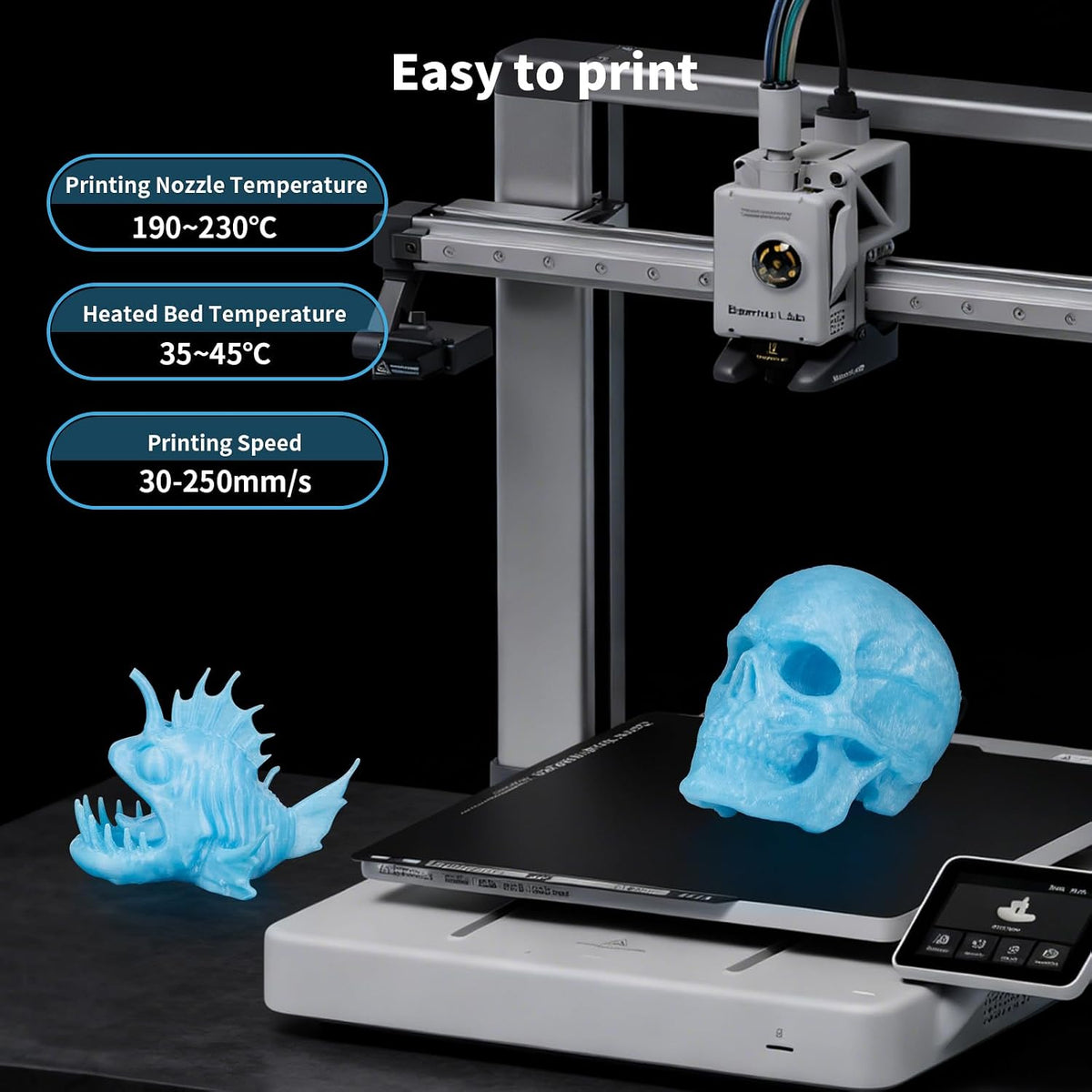 iSANMATE Filamento para Impresora 3D Luminoso Azul, Filamento que B...