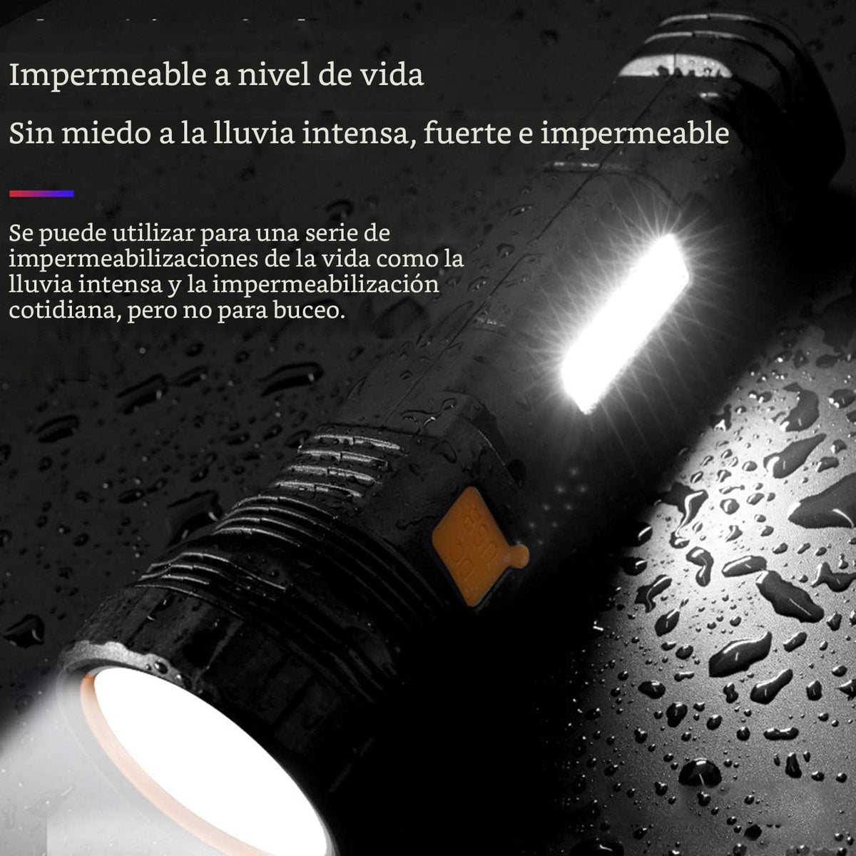 Linterna LED solar \/ recargable multifunción de 1000 lúmenes, con...