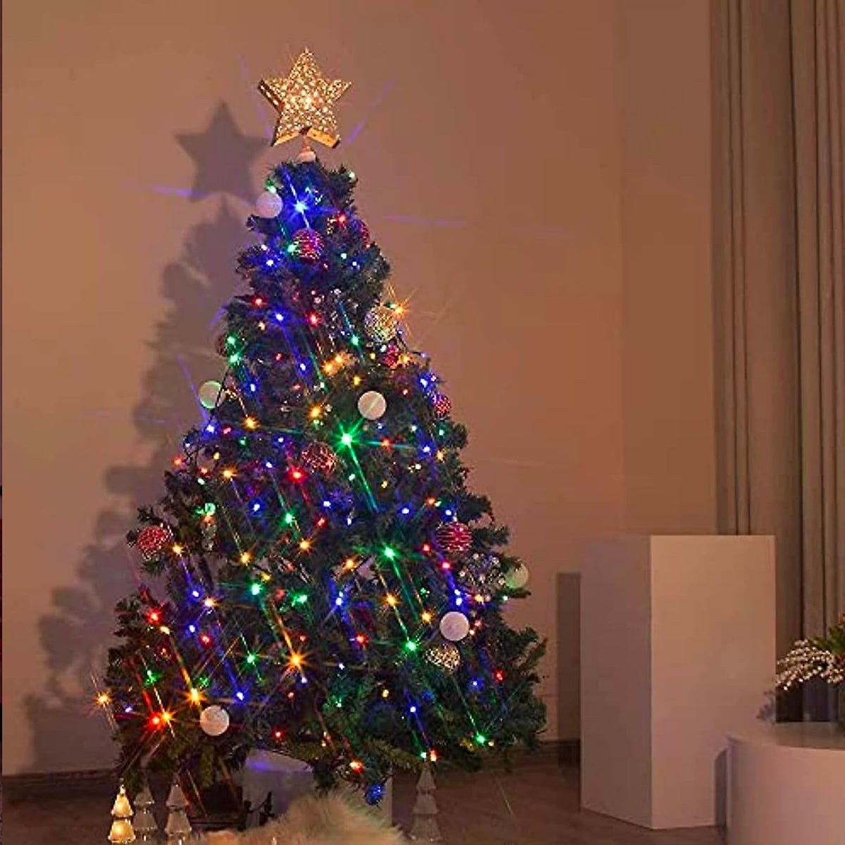 TW SHINE 1000 Luces LED de Navidad, 328 Pies Luces de Árbol de Navi...