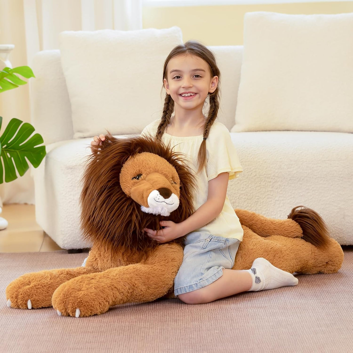 Tezituor Animales de Peluche de León Gigante de 43.3 pulgadas, Jugu...