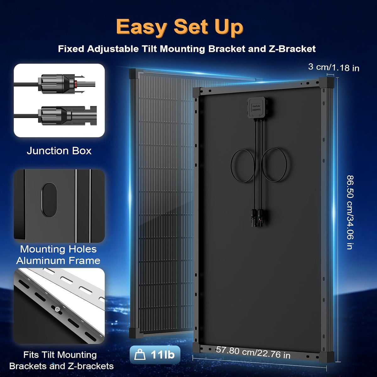 EtnalSolar 4pcs 16BB 100W panel solar tipo N 12V, 25,6% alta eficie...