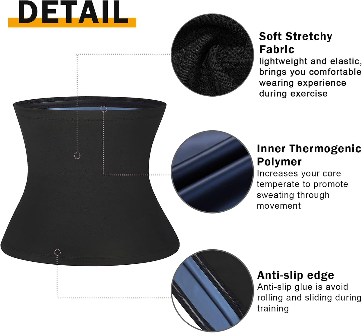 Cinturón Reductor de Cintura Premium para Hombres, Cinturón Sauna d...