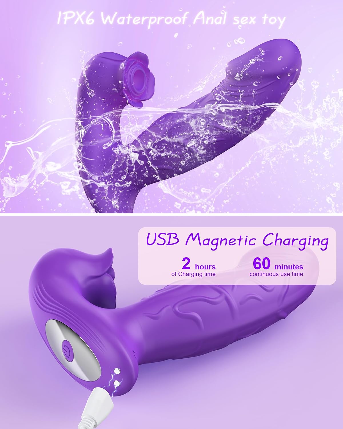 Juguete Vibrador Rosa para Mujer, Estimulador Consolador de Succión...