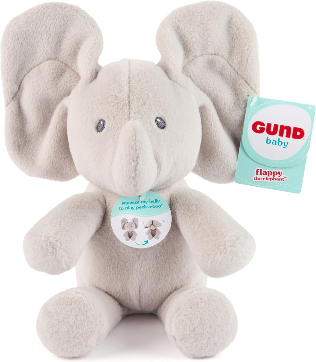 GUND - Elefante blando Peek-a-Boo Flappy para bebés, juguete de pel...