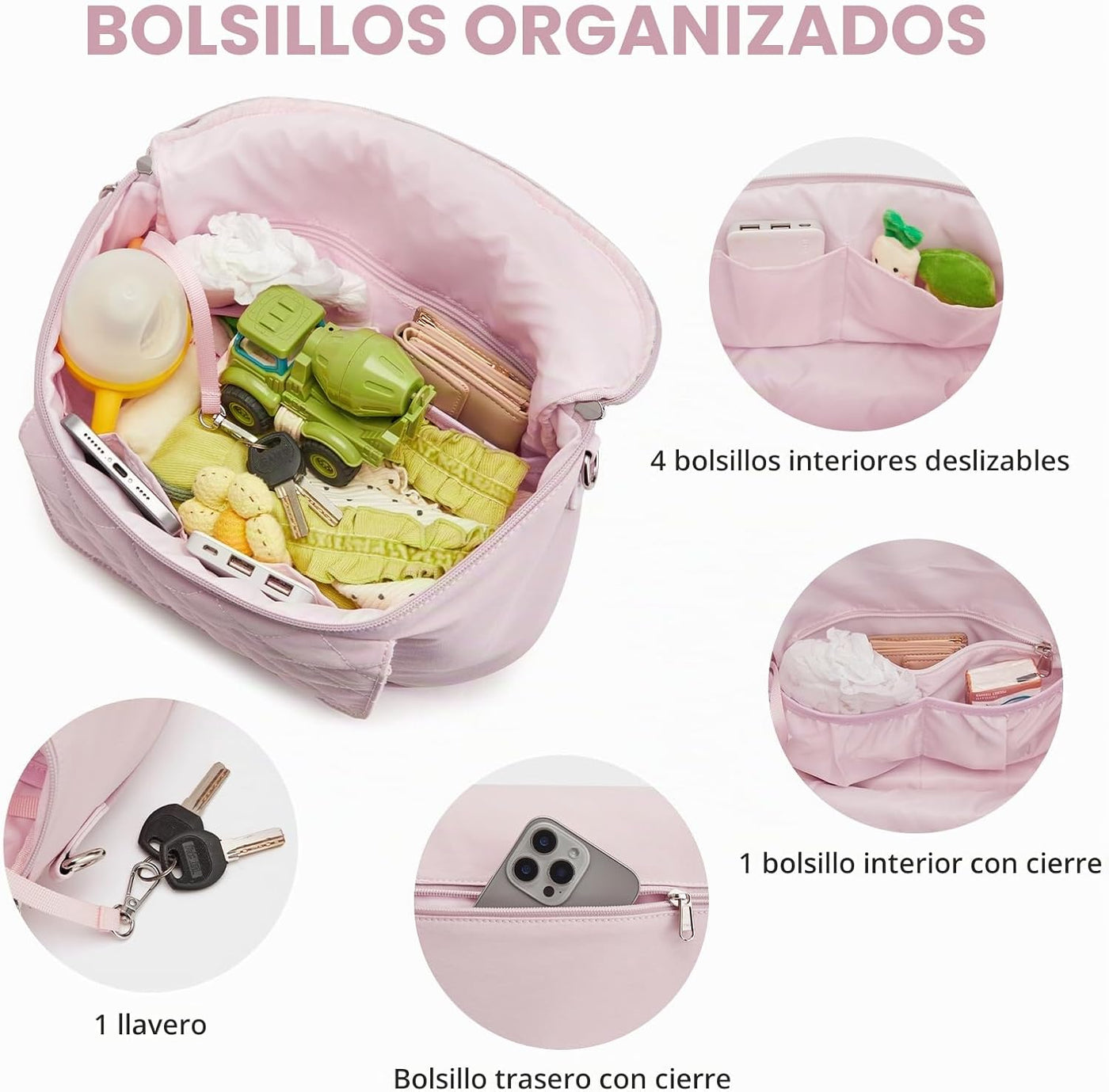 G4Free Pequeña bolsa de pañales con cambiador portátil, de nailon,...