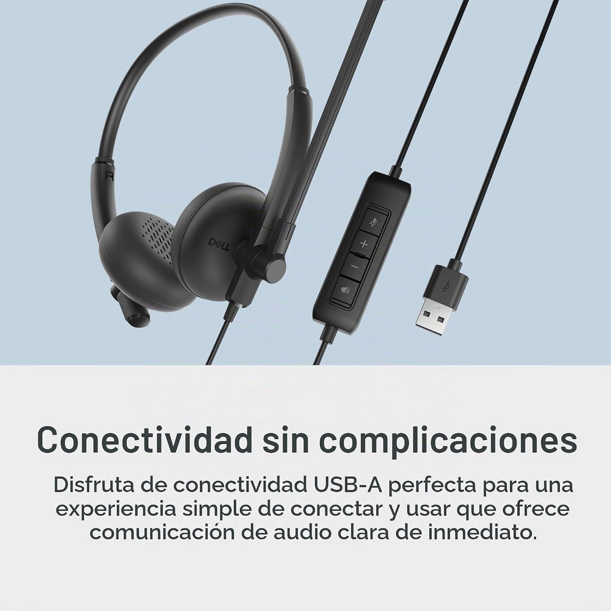 Dell Auriculares con cable WH125, micrófono Boom, negro | USB tipo...